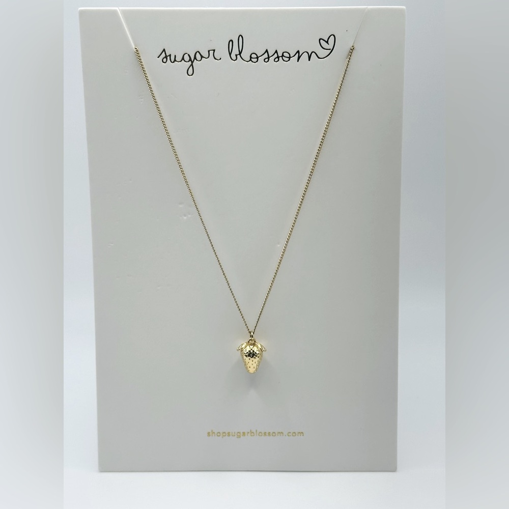 Sugar Blossom Gold Strawberry Necklace